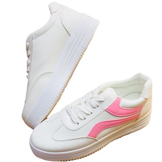Giày thể thao Sneaker cho nữ màu trắng chất Da Pu phối viền năng động - phuishop