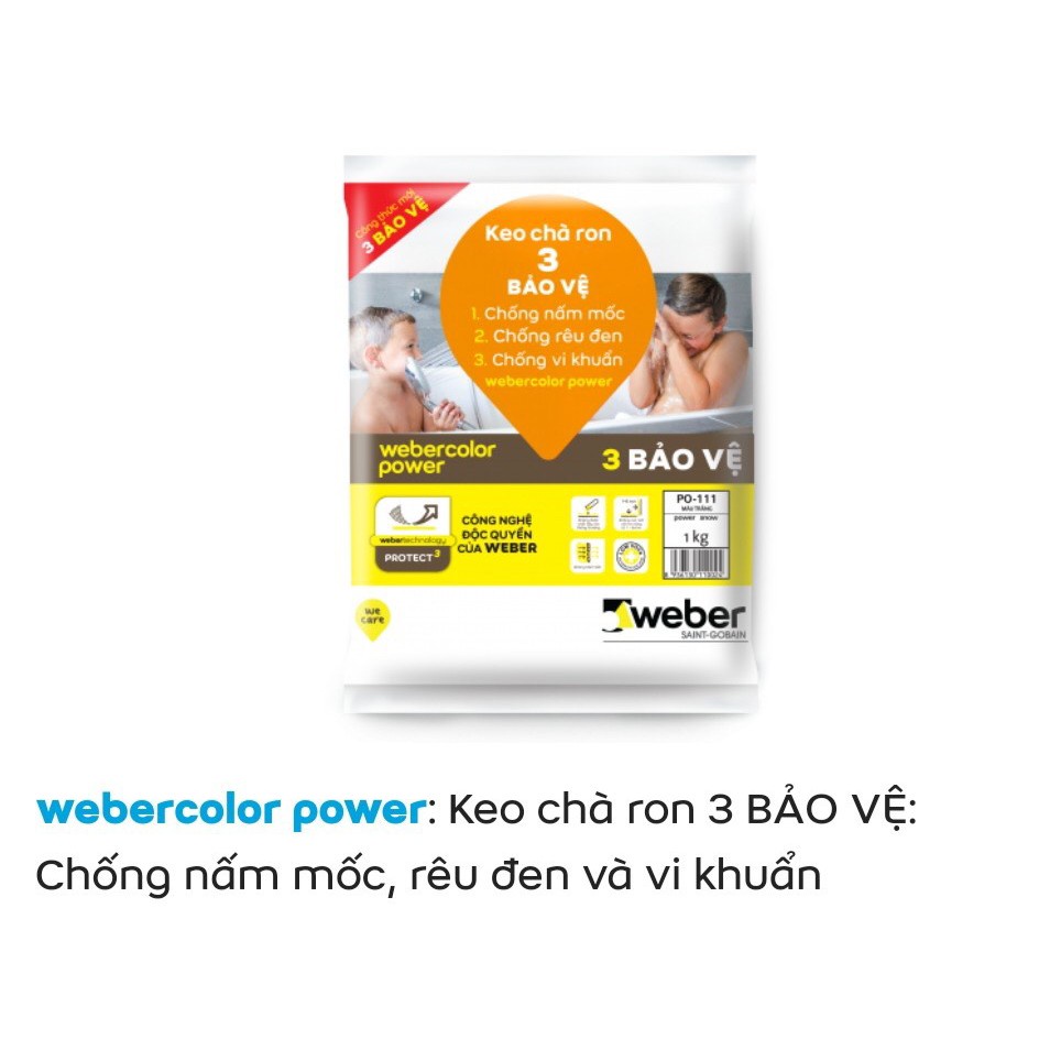 Keo chà ron Weber Power các màu, bảo vệ 3 lớp chống thấm, chống bám bẩn, nấm móc