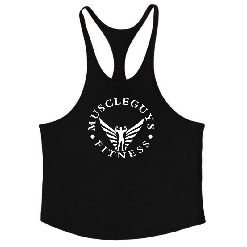 Muscleguys Roupas Musculação Stringer Regata Mens Aptidão Singlet Algodão Sem Mangas Camisa De Treino Homem Camisola