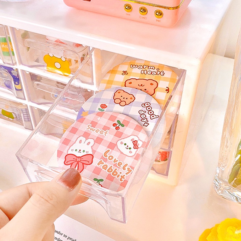 Gương trang điểm mini hình tròn họa tiết hoạt hình dễ thương cho nữ