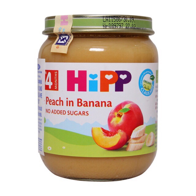 Dinh dưỡng đóng lọ HIPP Chuối đào táo