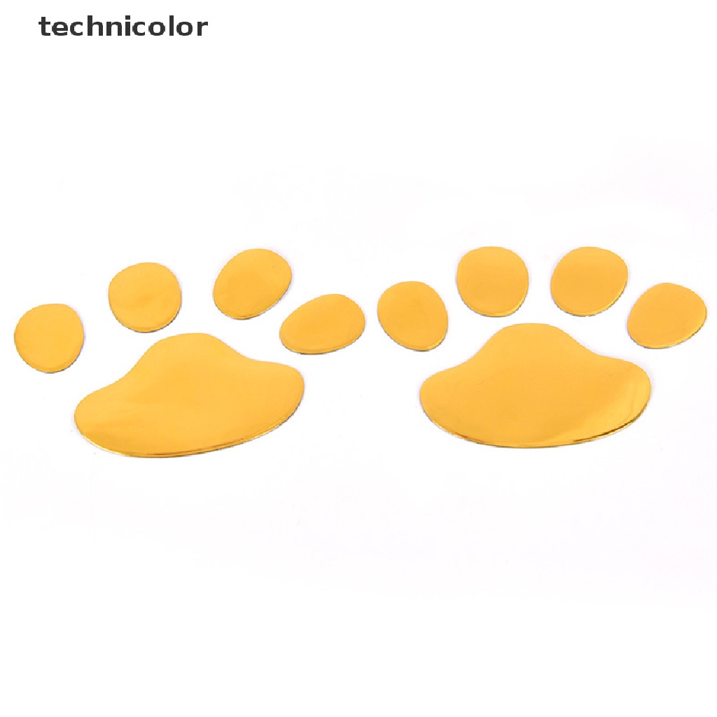 Set 2 Miếng Dán Hình Dấu Chân Chó 3D Trang Trí Xe Hơi Xe Máy