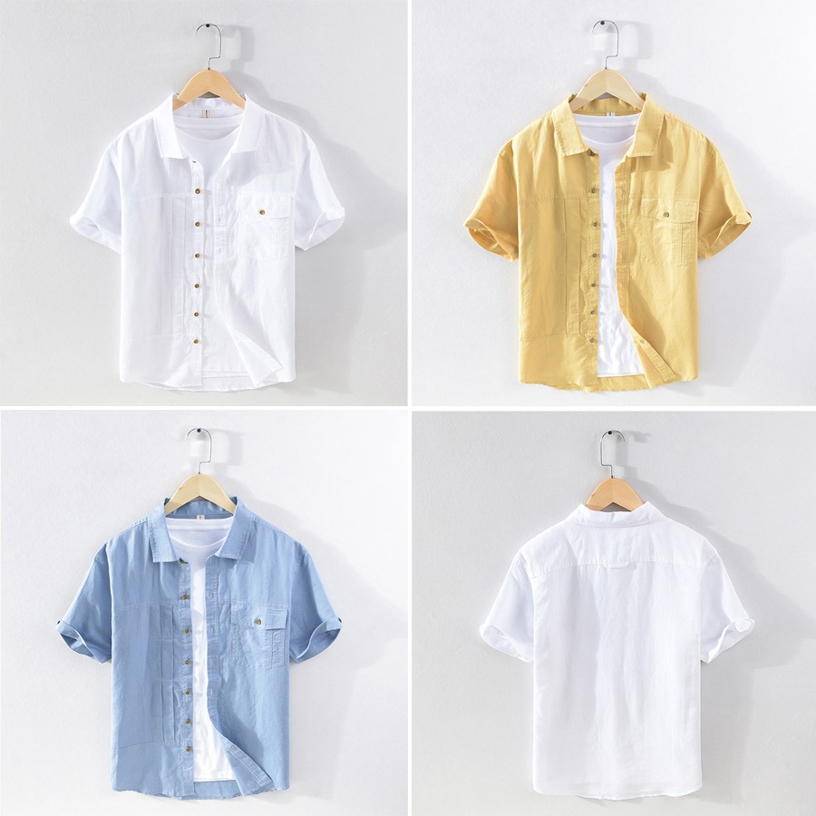 Áo Đũi Nam Sơ Mi Cộc Tay Đẹp Loại 1 - Có Túi Ngực | BigBuy360 - bigbuy360.vn