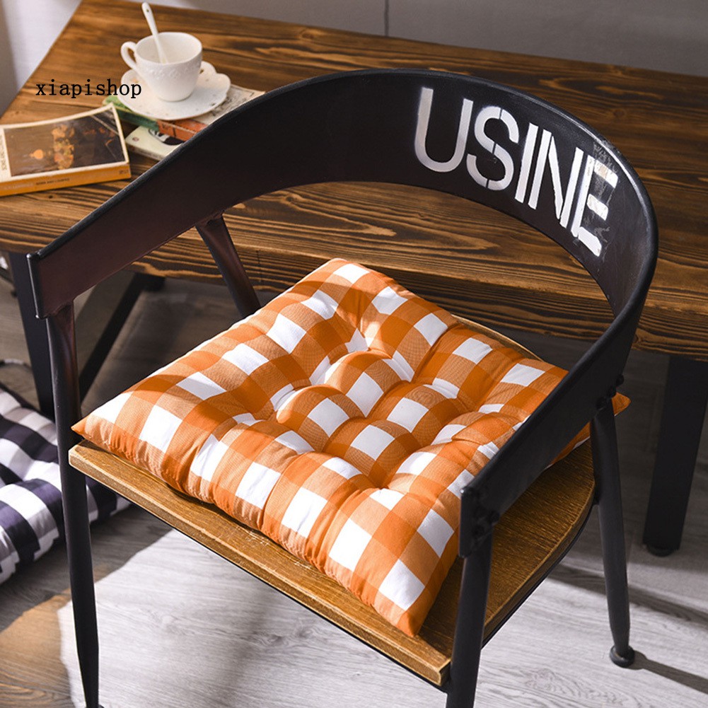 Đệm lót ghế bằng cotton mềm ấm họa tiết ca rô xinh xắn