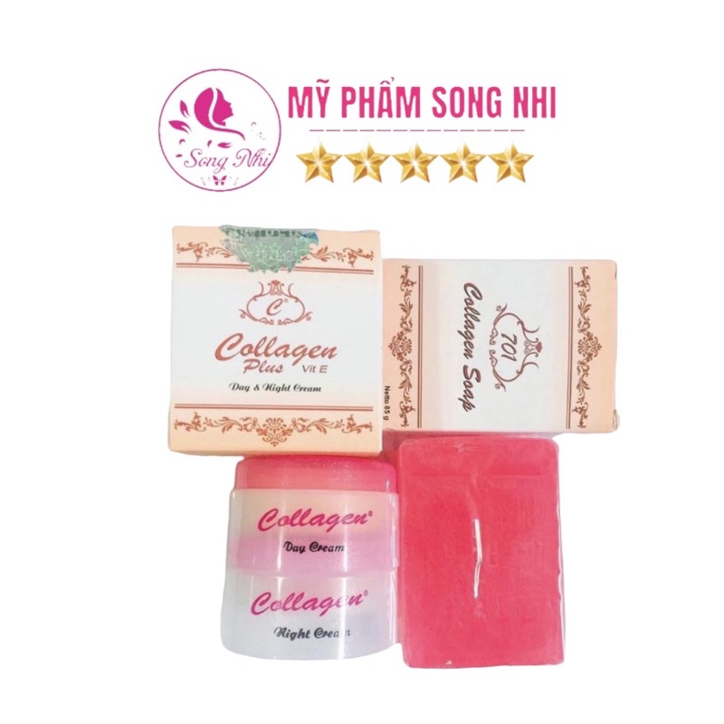 Bộ kem nám, mụn, trắng da 2 sản phẩm collagen plus vit e 701