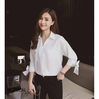 Áo Kiểu Nữ Cột Nơ Tay Lỡ