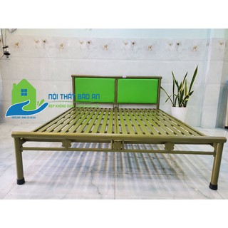 Giường sắt kích thước ngang từ 0,8M đến 1m8 dài 2M – GS55 mẫu đơn giản, tiện dụng, dễ dàng tháo ráp di chuyển.