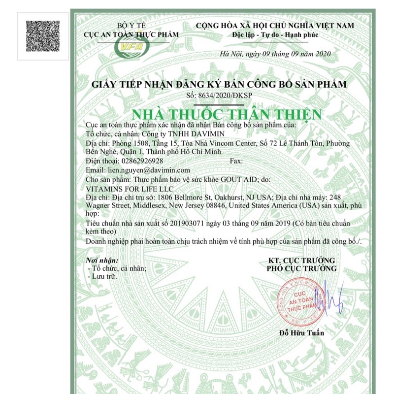 VIÊN UỐNG GOUT AID chai 30v