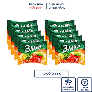 Mì tôm 3 miền vị tôm chua cay combo 10 gói