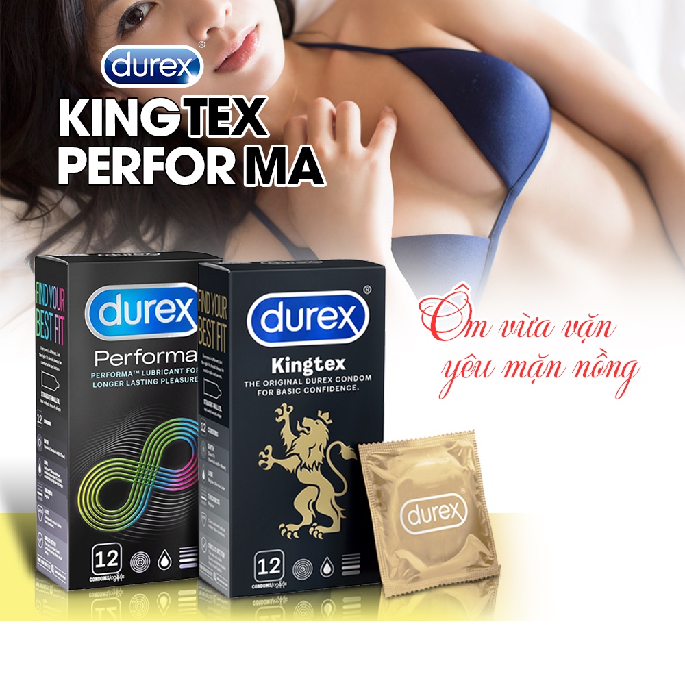 Combo 2 Hộp Bao Cao Su Durex  12 Cái. Bcs Kéo Dài Thời Gian, Ôm Sát Tăng Khoái Cảm