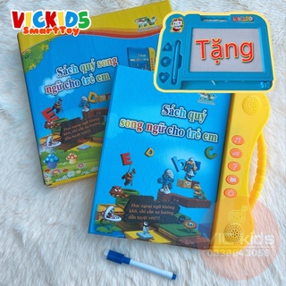 Sách nói điện tử song ngữ tặng bảng xoá⭐️CHÍNH HÃNG TM⭐️Giúp bé học tiếng anh và nhiều chủ đề về thế giới xung quanh