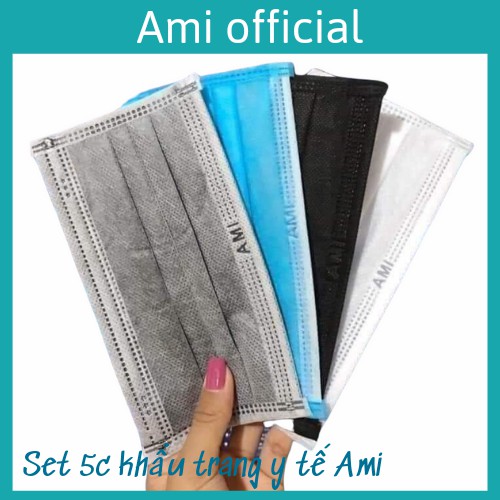 combo 5c khẩu trang y tế Ami đủ màu - Ami official