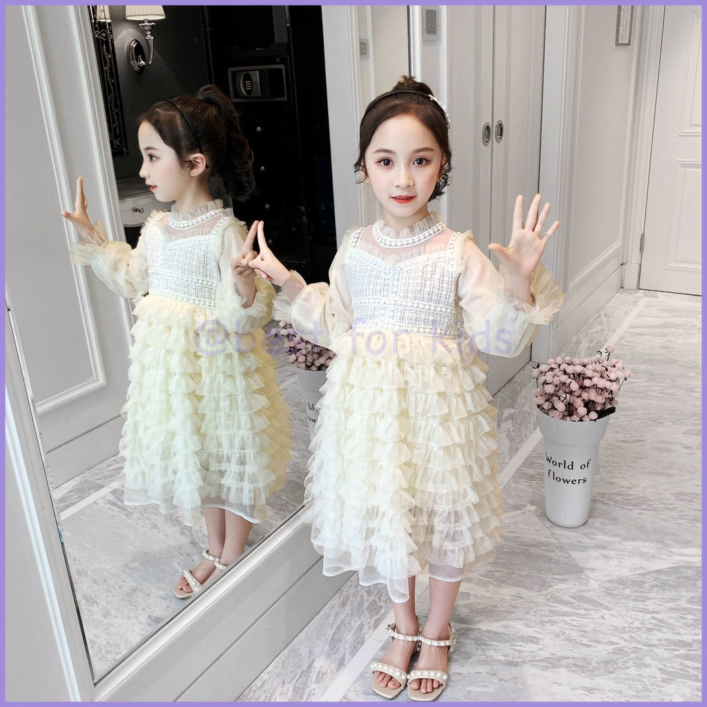 Đầm Công Chúa Tay Dài Thời Trang Mùa Xuân Xinh Xắn Cho Bé Gái