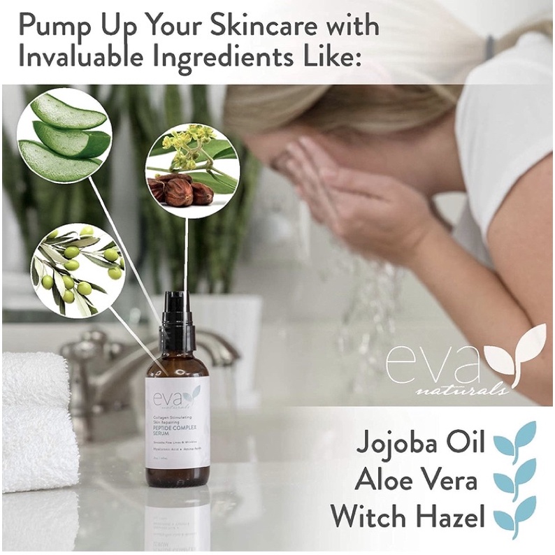 Serum Eva Naturals Peptide Complex 30ml - SIÊU DƯỠNG CHẤT PEPTIDE THÚC ĐẨY SẢN SINH COLLAGEN USA
