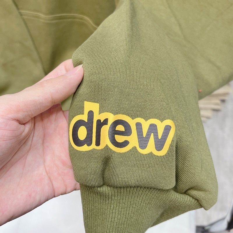 ⚡️[NỈ DA CÁ] - Áo hoodie Drew House Secret Logo Olive Nỉ Da Cá, áo hoodie justin bieber