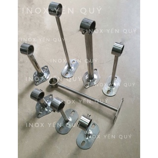 INOX MỜ Chân đỡ ống phi 25 loại dài - tay treo ống phi 25 mm cách tường