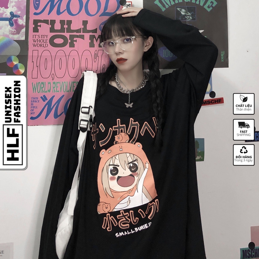 Áo thun dài tay form xuông rộng Smallburied, áo tay dài nam nữ HLFashion