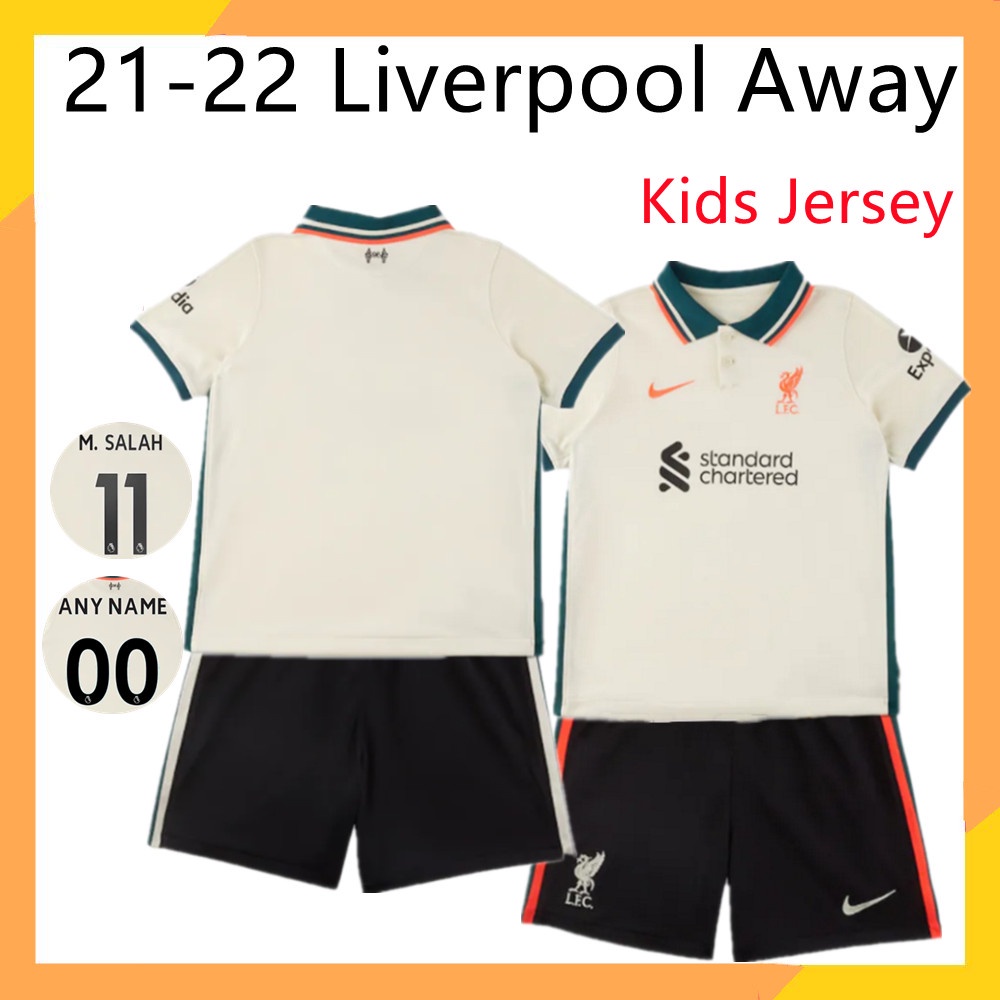 Áo Thun Đá Banh Liverpool Jersey Away 21-22 Cho Bé 2-13 Tuổi