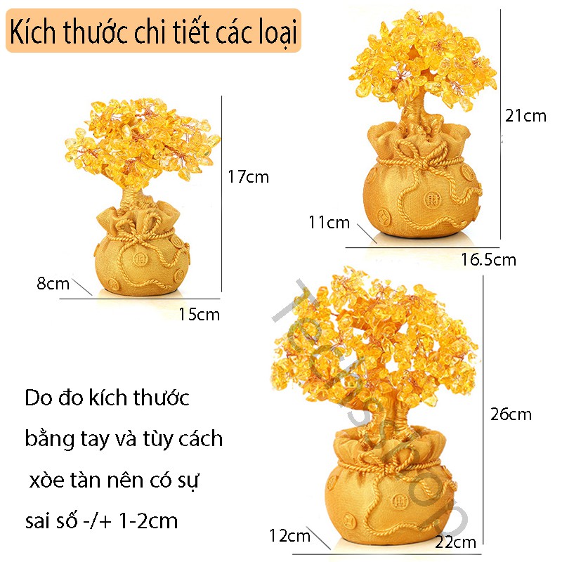 Cây Tài Lộc Đá Thạch Anh Phong Thủy May Mắn Tài Lộc Chưng Ngày Tết Làm Quà Tặng Nhiều Kích Thước