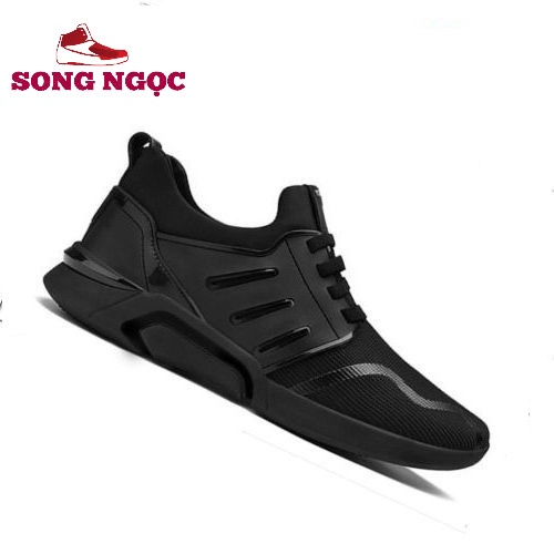 GiàyThể Thao  Nam Giày Sneaker mầu đen đi làm đi chơi sang trọng trẻ trung chất da phối lưới mới  2022