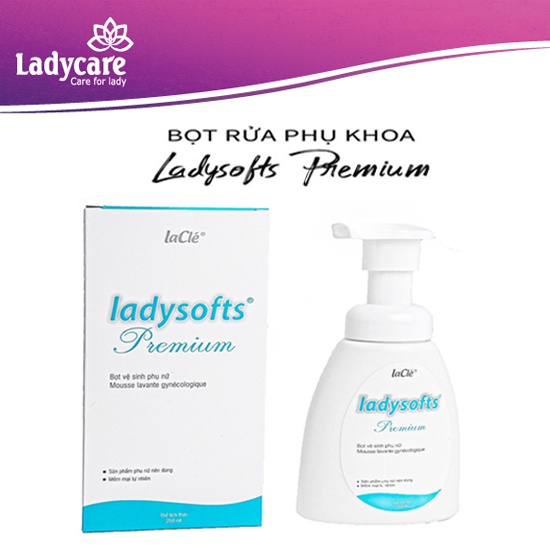 Combo 2 chai Bọt rửa phụ khoa cao cấp Ladysoft Premium Xanh 250ml