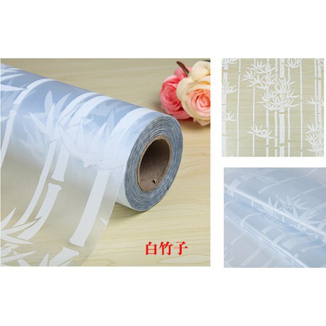 Cuộn 5m pvc giấy dán kính khổ 60cm - Vườn trúc trắng UK005 | BigBuy360 - bigbuy360.vn