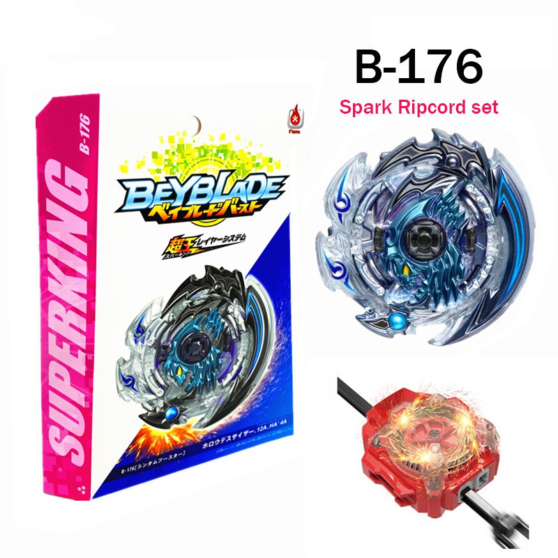 Beyblade Burst B-176 Superking Hollow Deathscyther B-175 Lucifer The End B-173 Infinite AchillesB-172 World B-171 Tempest Dragon B-167 Sparking SuperKing Booster Mirage Fafnir