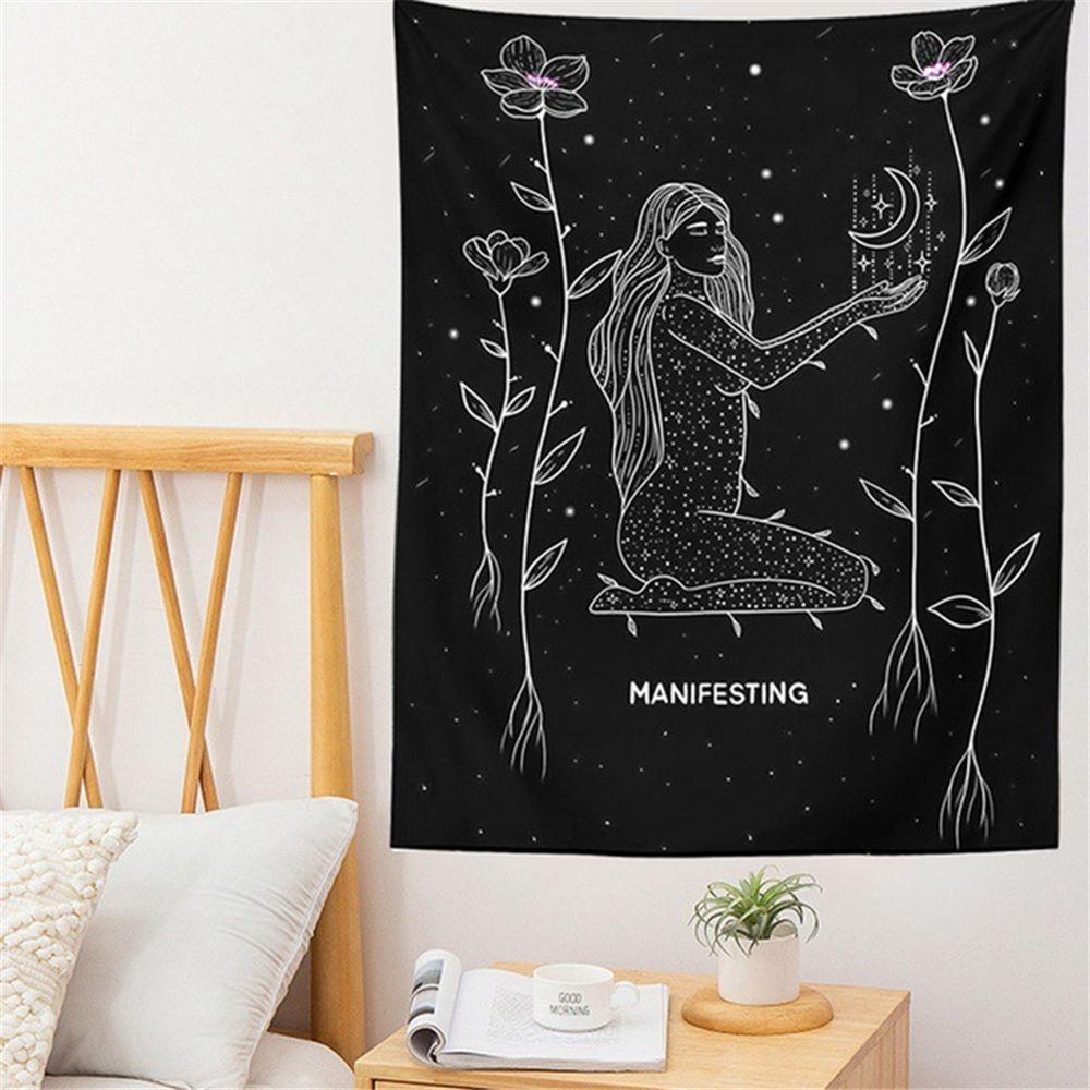 Thảm Treo Tường Họa Tiết Mặt Trăng Phong Cách Bohemian Độc Đáo Trang Trí Nhà Cửa