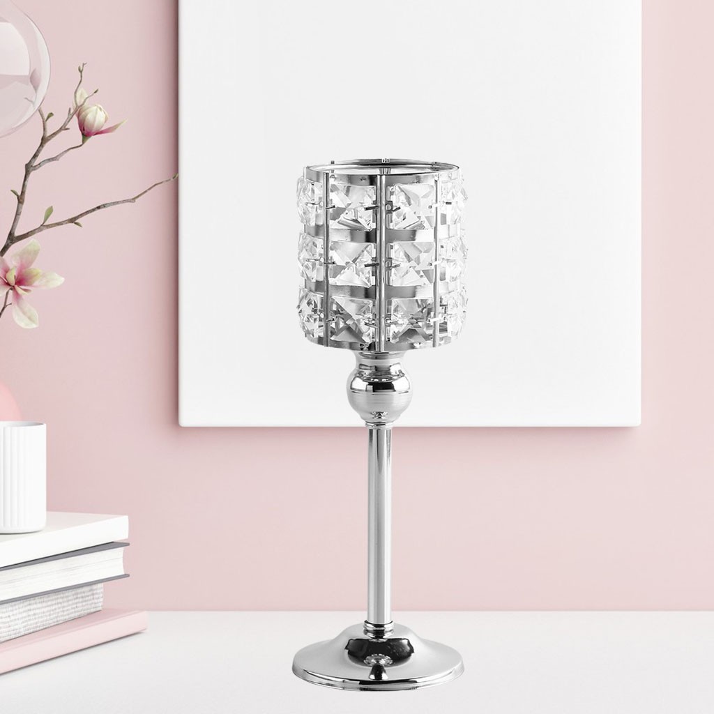 Chân nến pha lê trang trí nhà ở trung tâm bữa tiệc