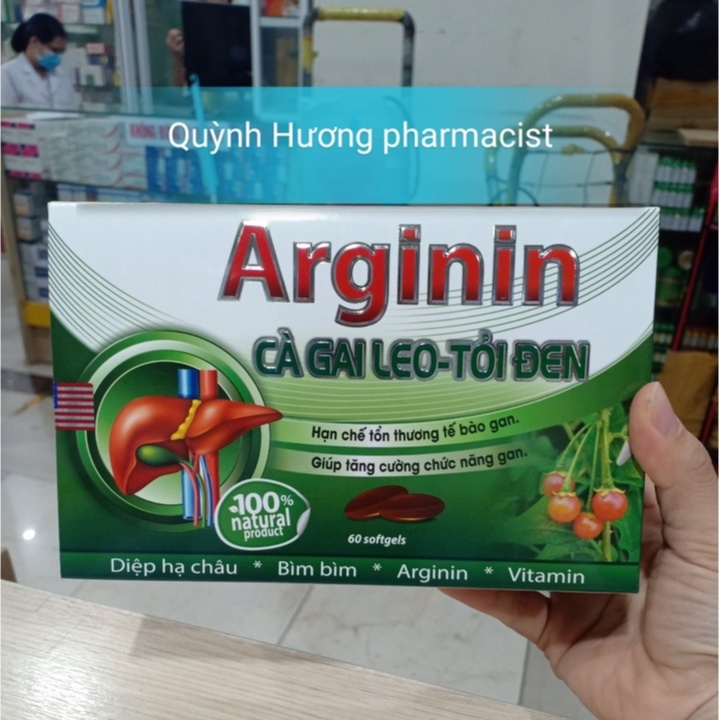 Viên uống bổ gan ARGININ cà gai leo,tỏi đen hộp 60 viên