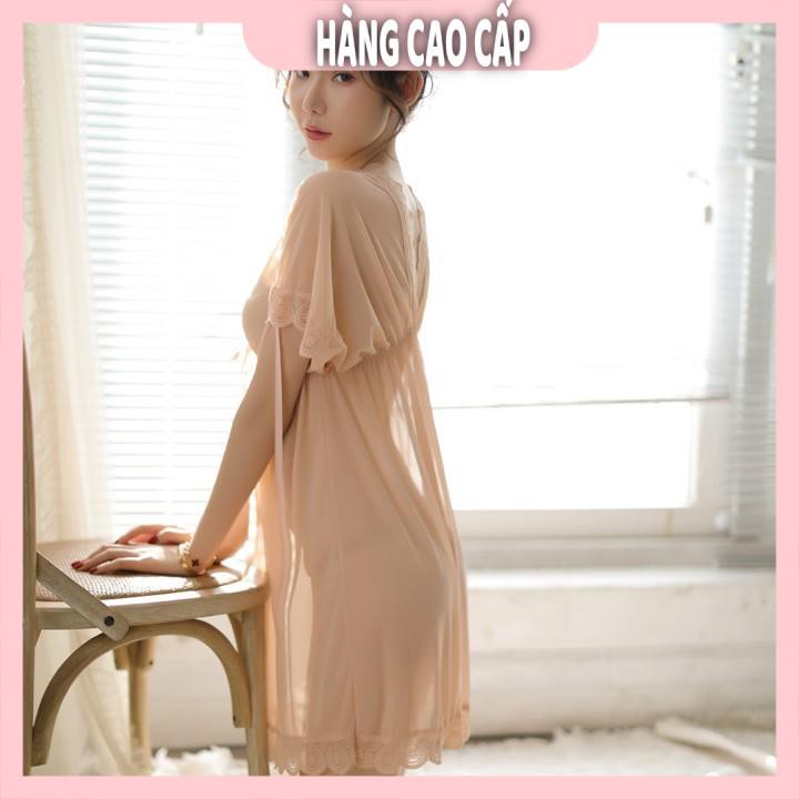 Váy ngủ ren sexy bẹt vai mặc hai kiểu đồ ngủ big size voan thun với màu đen quyến rũ | BigBuy360 - bigbuy360.vn