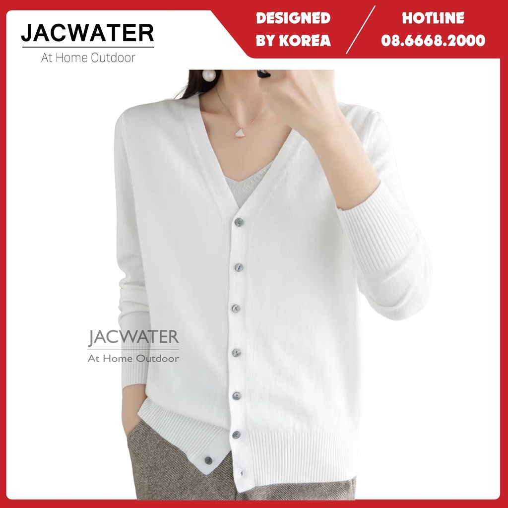 Áo khoác len cardigan nữ mỏng nhiều màu co giãn phong cách hàn quốc JACWATER V095