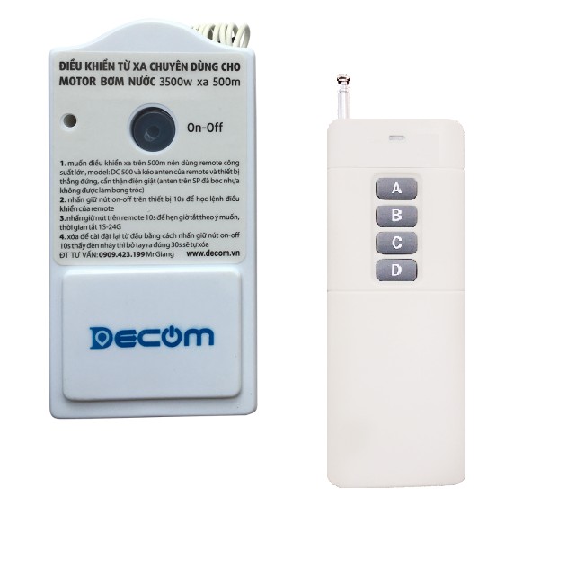 Ổ CẮM ĐIÊU KHIỂN MOTO BƠM NƯỚC 3500W -200m DC-3500-4S Decom