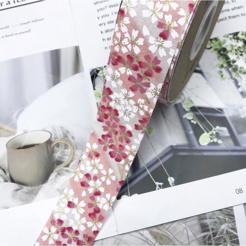 1M ruy băng gấm in họa tiết chim công