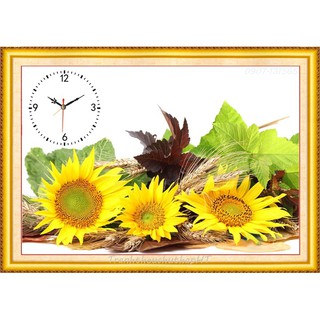 Tranh đính đá Đồng Hồ hoa hướng dương 65x44cm VS223