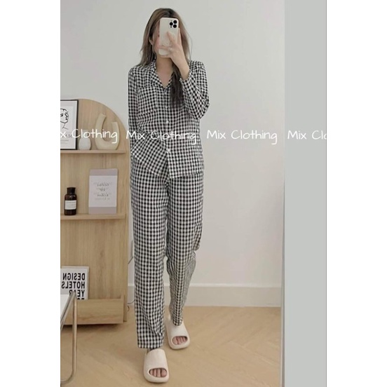 Bộ Pyjama [ Kẻ Dài] Tay Dài Quần Dài Siêu Xinh - Chất xốp loại 1 sẽ