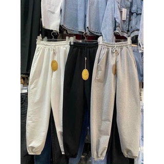 Quần Bom Jogger nữ bo gấu trơn da cá, quần ống rộng nữ bo chun