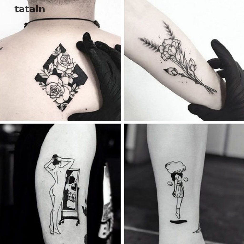 [TAT] Geometric Planet Women Temporary Tattoo Sticker Flower Arm Body Tattoo Sticker CVX