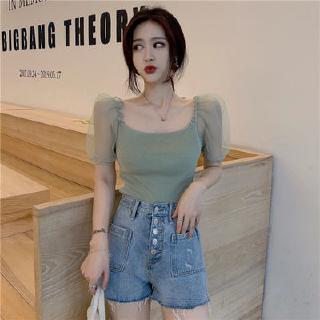 Áo Thun Trễ Vai Tay Phồng Thời Trang Mùa Hè 2020 Cho Nữ