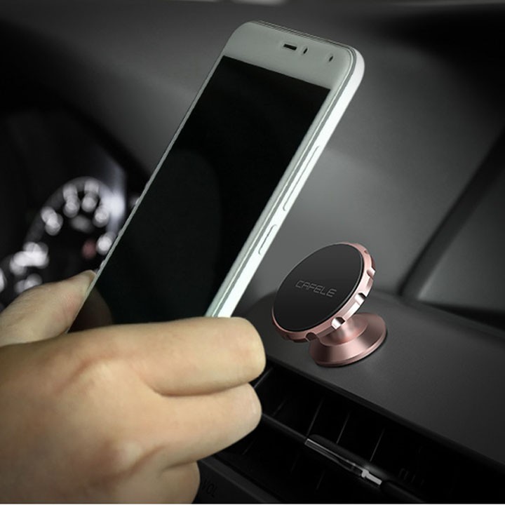 Giá đỡ điện thoại kim loại thông minh trên ô tô cafele -02 giá đỡ hít nam châm cho điện thoại trên xe ô tô xoay 360 độ