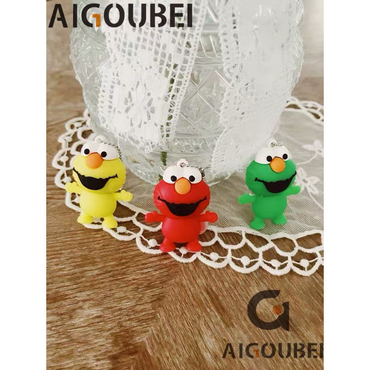 Phim hoạt hình silicon dễ thương Sesame Street 3 màu USB 2.0 cho máy tính xách tay Ổ đĩa flash USB di động 1GB 2GB 4GB 8GB 16GB 32GB 64GB 128GB