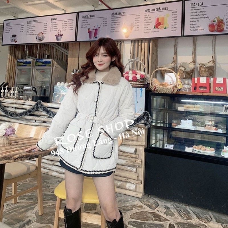 Áo Phao Quảng Châu Cổ Lông Kèm Đai Dáng Dài 3 Màu Siêu Ấm Có Ảnh Thật Kem Video | BigBuy360 - bigbuy360.vn