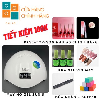 [FREE SHIP] Combo làm Nail tại nhà- Máy hơ gel Sun 5, sơn gel AS, phá gel Vinimay, dũa,...