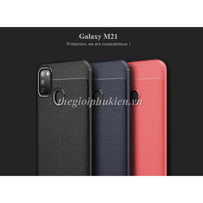 Ốp lưng SamSung Galaxy M21 silicon giả da Auto Focus