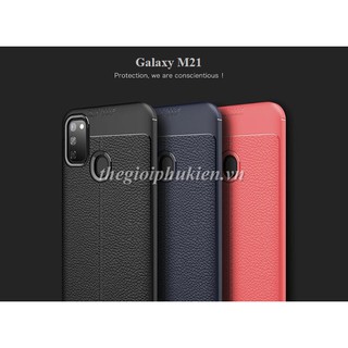 Ốp lưng SamSung Galaxy M21 silicon giả da Auto Focus