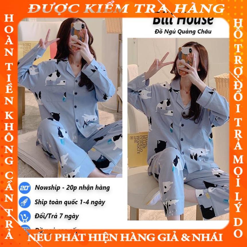 Đồ bộ nữ pijama mặc nhà, bộ ngủ dài tay dễ thương bigsize cao cấp chất dày ấm PJMDAI02 shopamei