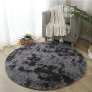 Thảm lông hình tròn trang trí phòng 1m x 1m ✨ bibo bedding