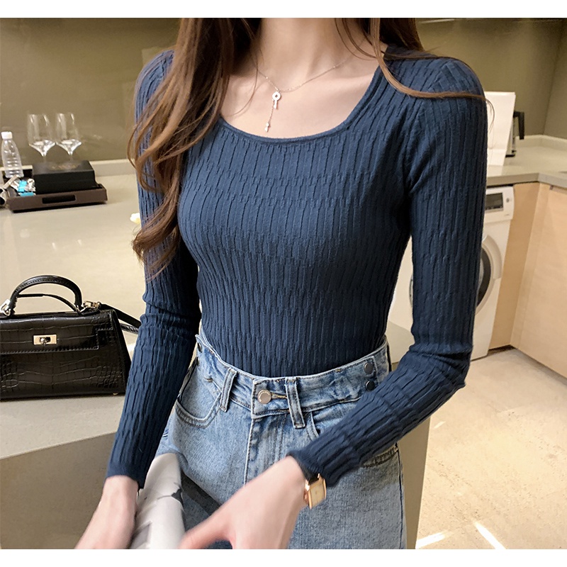 NRVP Áo Sweater Dệt Kim Dài Tay Thiết Kế Mới Thời Trang Theo Phong Cách Hàn Quốc Cho Nữ