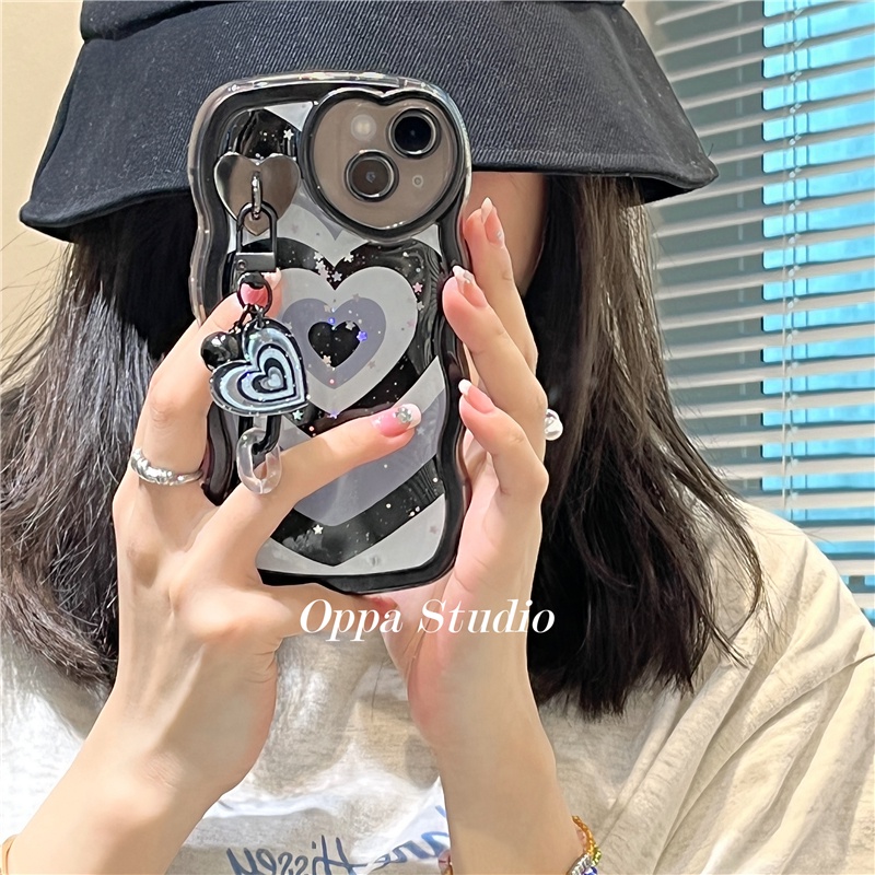 Ốp Điện Thoại Mềm Chống Rơi Họa Tiết Trái Tim Lấp Lánh Cho Iphone 14pro Max 13 12 11 14pro X XR 14plus