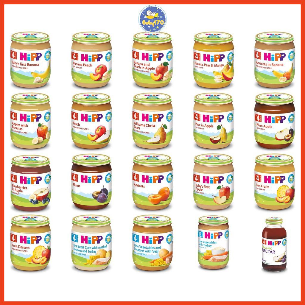 Trái cây nghiền đóng lọ Hipp 125g cho bé từ 4 tháng tuổi - Đủ vị